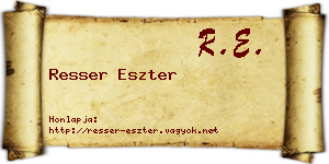 Resser Eszter névjegykártya
